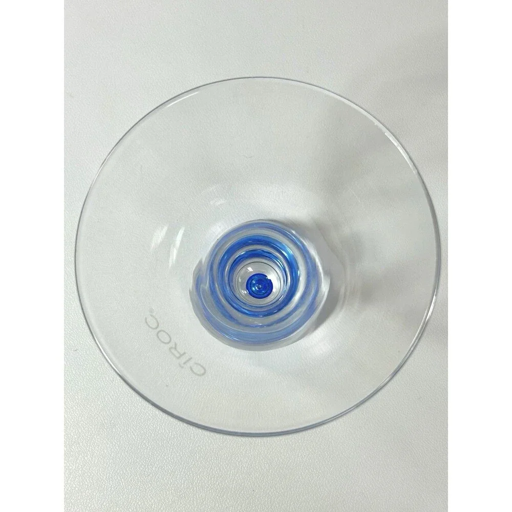 Ciroc Vodka Etched Tapered Cocktail Glass 6 oz Blue Bubble Base 5